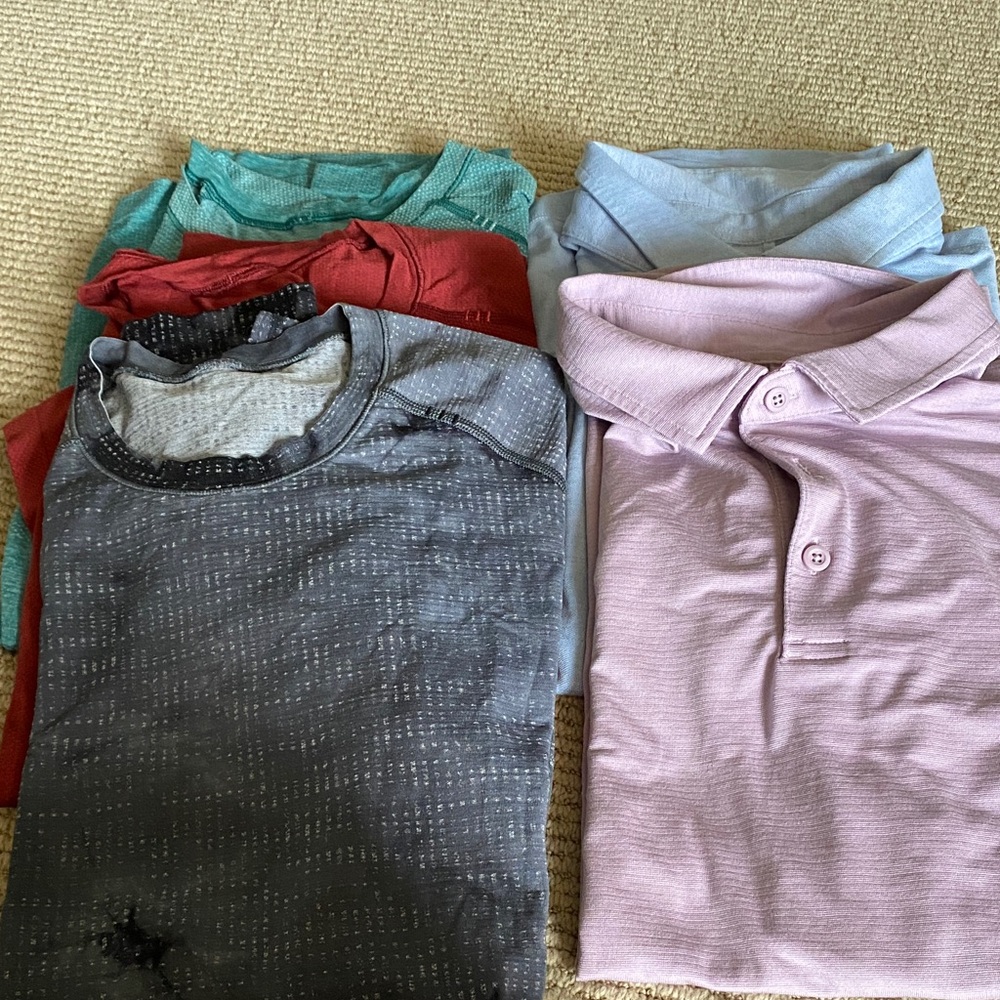 lululemon athletica Men's Short Sleeve Tees - Gray, Red, Blue, Pink